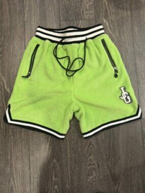 John Geiger JG Chenille Logo 2-Pocket Basketball Shorts Lime